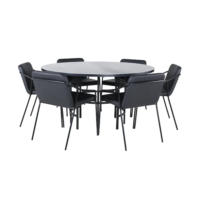 Matgrupp Venture Home Wien med 6 Tjärö Stolar Konstläder