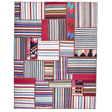 Persisk Patchworkmatta Arkiio Kelim Flerfärgad 157x205