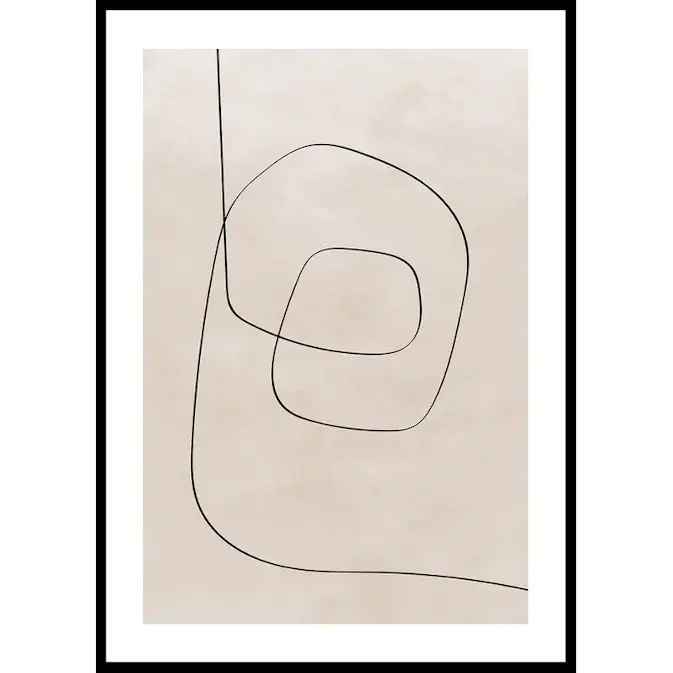 Poster Gallerix Line Art Abstract Shapes No1