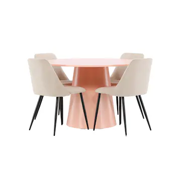 Matgrupp Venture Home Lanzo Ø120 cm med 4st Night Matstolar