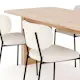 Matgrupp Bark Kopparbo Rektangulärt Matbord 180-240 cm Förlängningsbartt med 4 Gemmiano Matstol