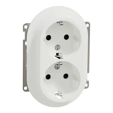 Vägguttag Elko One 2-vägs Jordad Infälld med Centrumplatta och Snabbanslutning