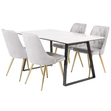 Matgrupp Venture Home Estelle med 4 Vera Stolar