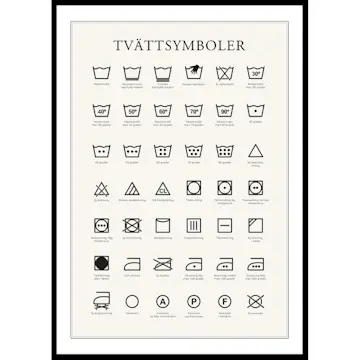 Poster Gallerix Tvättsymboler No2