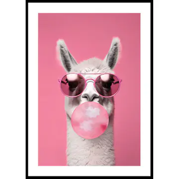 Poster Gallerix Llama With Bubble Gum