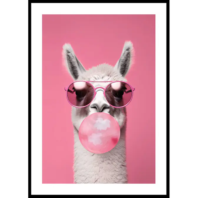 Poster Gallerix Llama With Bubble Gum