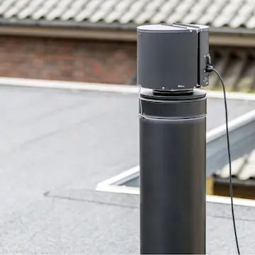 Rökgasfläkt Draftbooster Svart Skorstensfläkt