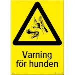 Skylt Systemtext Varning För Hunden 210x297 mm Aluminium