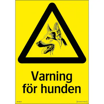 Skylt Systemtext Varning För Hunden 210x297 mm Aluminium