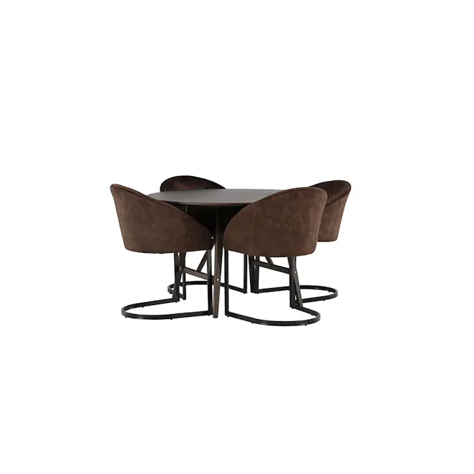 Matgrupp Venture Home Kaseidon Ø100 cm med 4 st Evening stolar