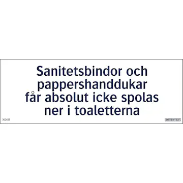 Skylt Systemtext Sanitetsinstruktion Toa 210x74 mm Plast