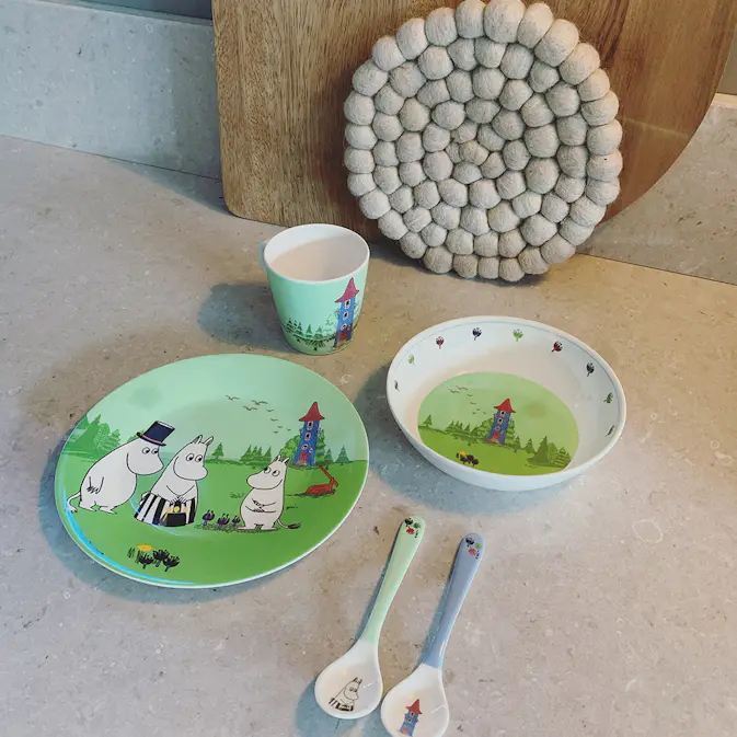 Barntallrik Rätt Start Mumin Muminhuset Grön