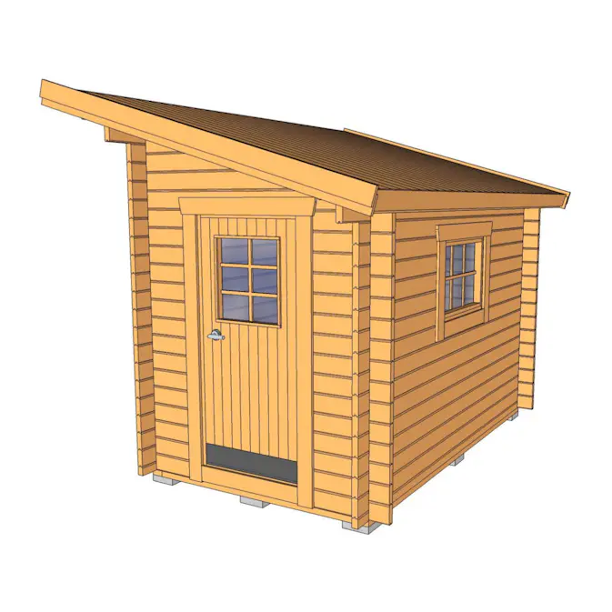 Friggebod Baseco Klippen 6 m² Knuttimrat Förråd i Obehandlad Trä