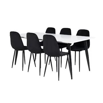 Matgrupp Venture Home Pobbie med 6 Phoi Stolar Sammet