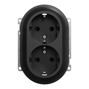 Vägguttag Elko One 2-vägs Jordad Infälld med Centrumplatta och Snabbanslutning