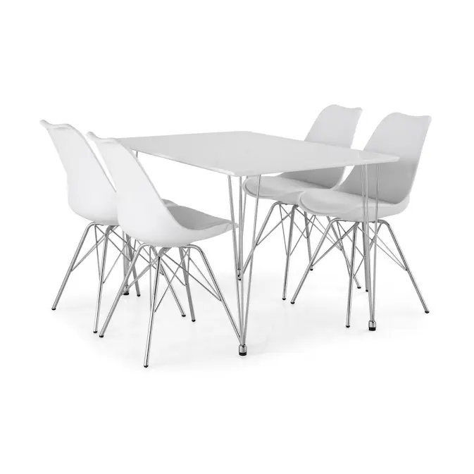 Matgrupp Basic Home Kronblom Rektangulä Matbord 120 cm med 4 Shell Matstol