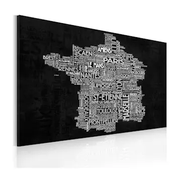 Tavla Arkiio Text Map Of France On The Blackboard