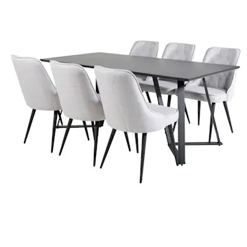 Matgrupp Venture Home Madde med 6 Vera Stolar Polyestertyg