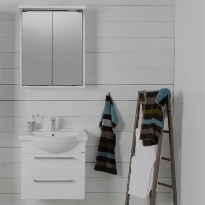 Möbelpaket Noro Newport 600 Spegelskåp Alva 600 Vit Matt