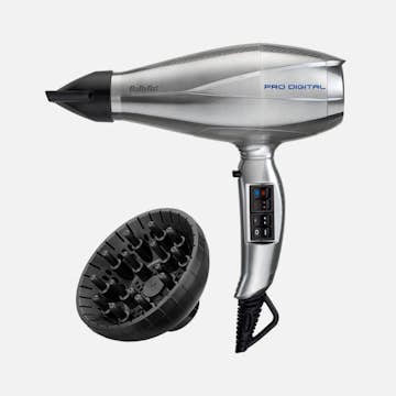 Hårfön BaByliss Pro Digital 6000E Hårtork med Diffuser & 2 Fönmunstycken