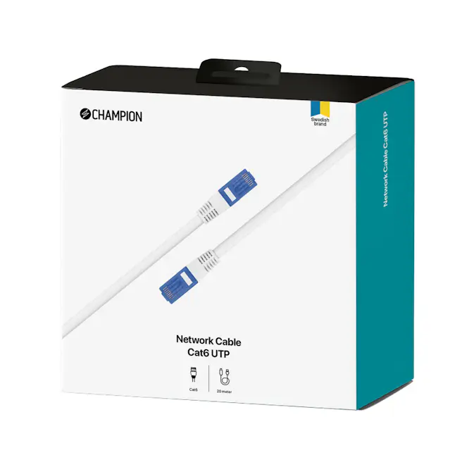 Nätverkskabel Champion CAT6 UTP 20.0m