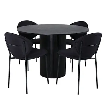 Matgrupp Venture Home Bianca Rund med 4 Valor Stolar