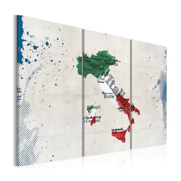 Tavla Arkiio Karta Över Italien Triptyk