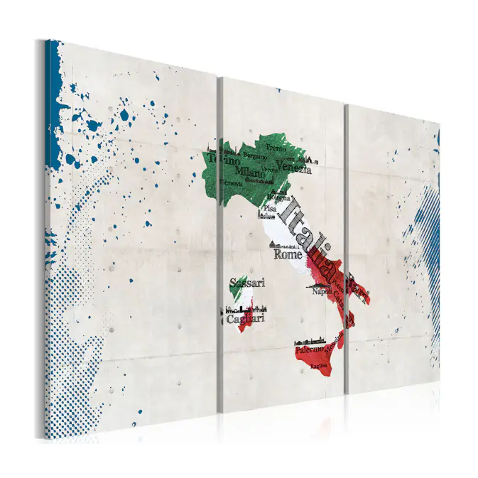 Tavla Arkiio Karta Över Italien Triptyk