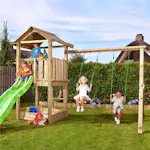 Lektorn Jungle Gym House inkl. Swing Modul X'tra och rutschkana