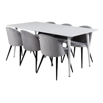 Matgrupp Venture Home Pobbie med 6 Valentina Stolar Sammet