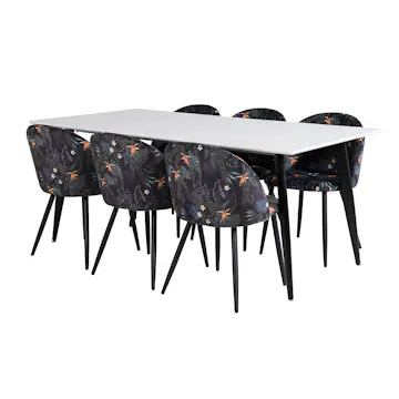 Matgrupp Venture Home Pobbie med 6 Valentina Stolar Polyestertyg