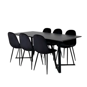 Matgrupp Venture Home Marina med 6 Polar Velvet stolar