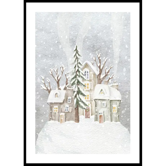 Poster Gallerix Abstract Winter Village No2
