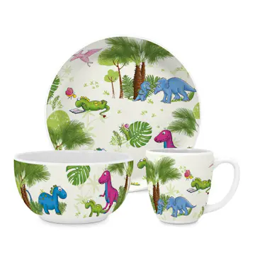 Barnservis Paperproducts Design Dinos 3 Delar