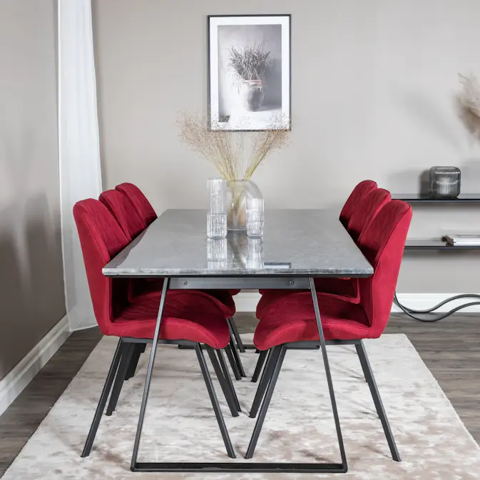 Matgrupp Venture Home Estelle med 6 Geneva Stolar PolyEstelletyg