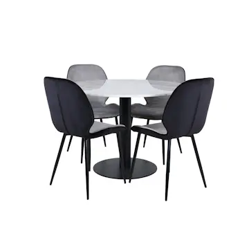 Matgrupp Venture Home Estelle Ø106 cm med 4 Emma Stolar