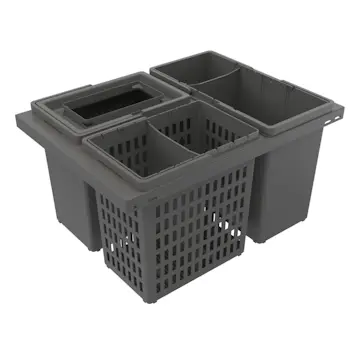 Källsorteringskärhållare Beslag Design Cube Basic 600 Eco Mörkgrå