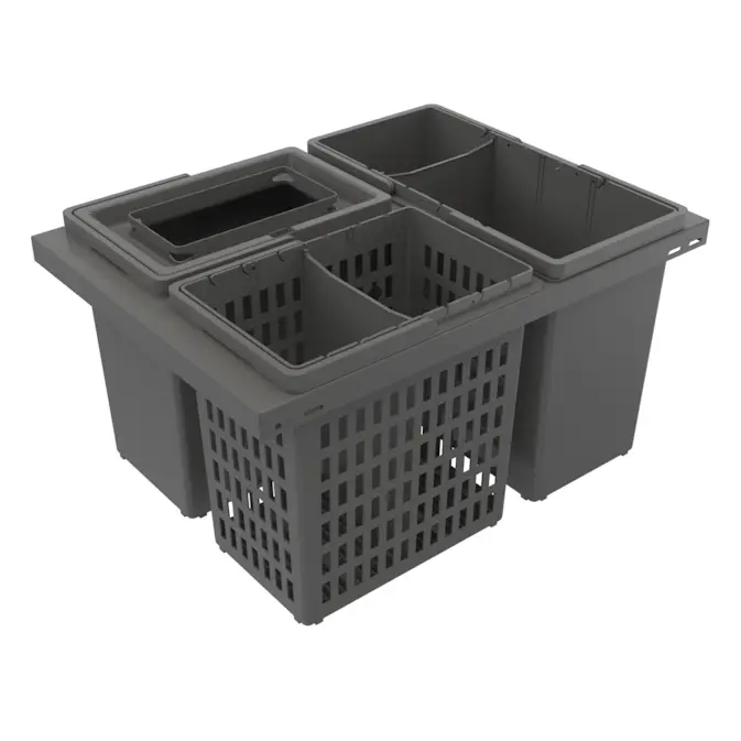 Källsorteringskärhållare Beslag Design Cube Basic 600 Eco Mörkgrå