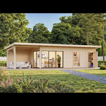 Stuga Palmako Andrea 30,4 m² Slide Plus (inv. 21,1+7,9 m²)