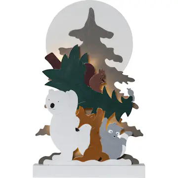 Juldekoration Star Trading Forest Friends Carry Home The X-mas Tree