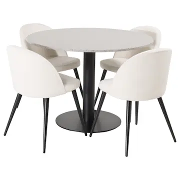 Matgrupp Venture Home Roxanna med 4 Valentina Stolar Manchester