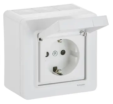 Vägguttag Schneider Electric Exxact med Lock