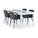 Matgrupp Basic Home Jasmin Rektangulärt Matbord 180-270 cm Förlängningsbart med 6 Giovanni Matstol