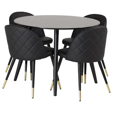 Matgrupp Venture Home Plake med 4 Valentina Stolar Läder