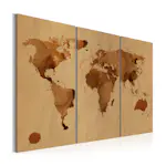 Tavla Arkiio Världen Målad Med Kaffe Triptych