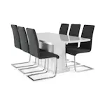 Matgrupp Concept 55 Ratliff Rektangulärt Matbord 180-220 cm Förlängningsbart med 6 Cibus Matstol