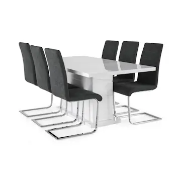 Matgrupp Concept 55 Ratliff Rektangulärt Matbord 180-220 cm Förlängningsbart med 6 Cibus Matstol