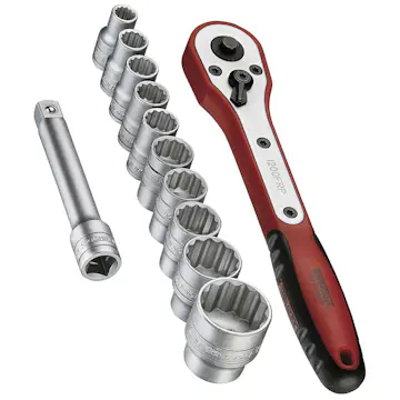 Hylsnyckelsats med 1/4 tum fyrkantsfäste Teng Tools M1413N1
