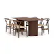 Matgrupp Bark Kopparbo Rektangulärt Matbord 200 cm med 6 Dastoori Matstol Brun