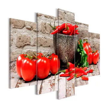 Tavla Arkiio Red Vegetables Brick 5 delar